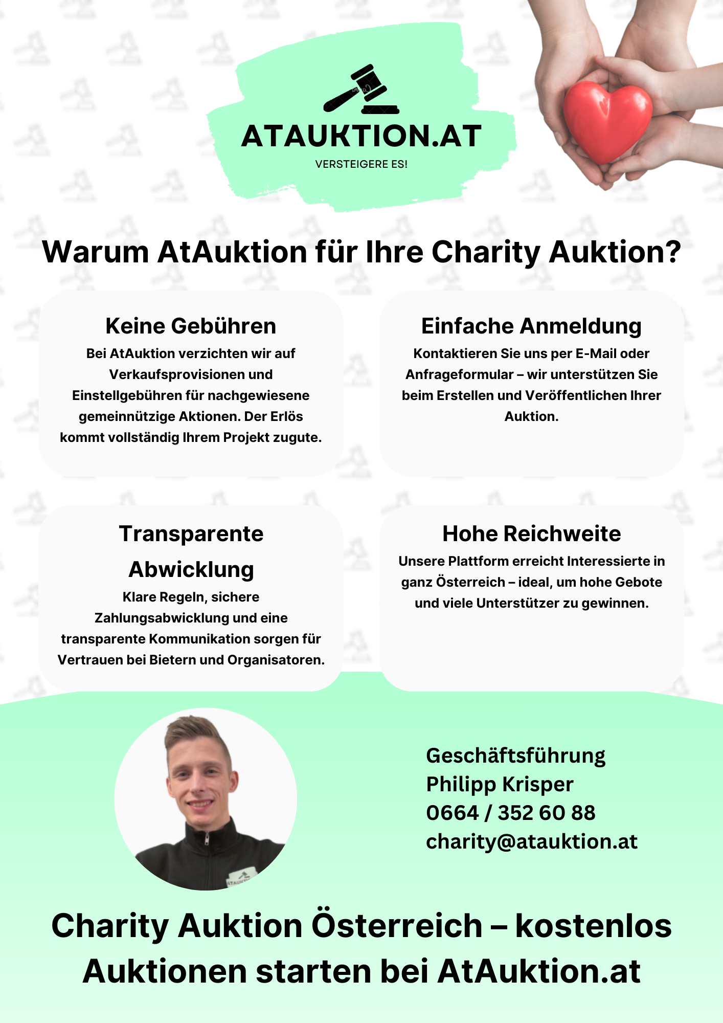 Charitybanner AtAuktion – Beispiel für Charity Auktion Österreich