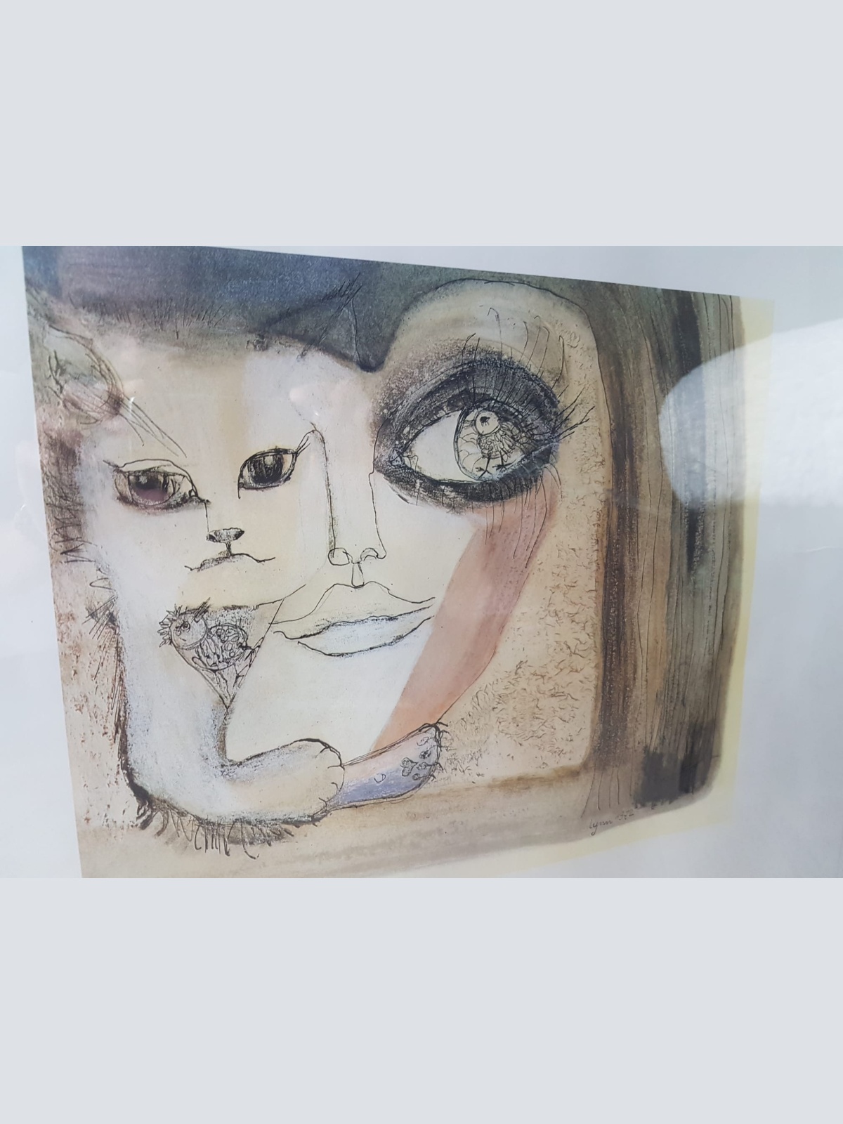 Zeefdruk/Tekening - Kunstenaar Lynn (1972) - Gesigneerd