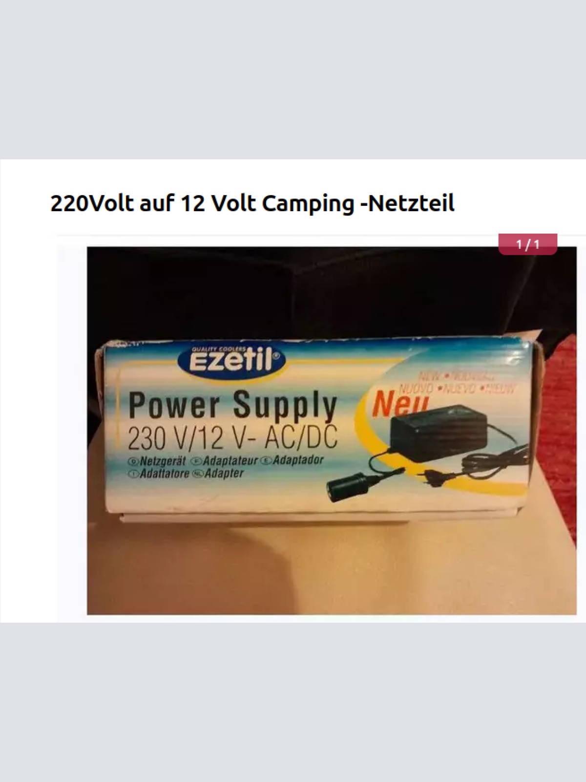 Campingnetzteil 220v-12Volt