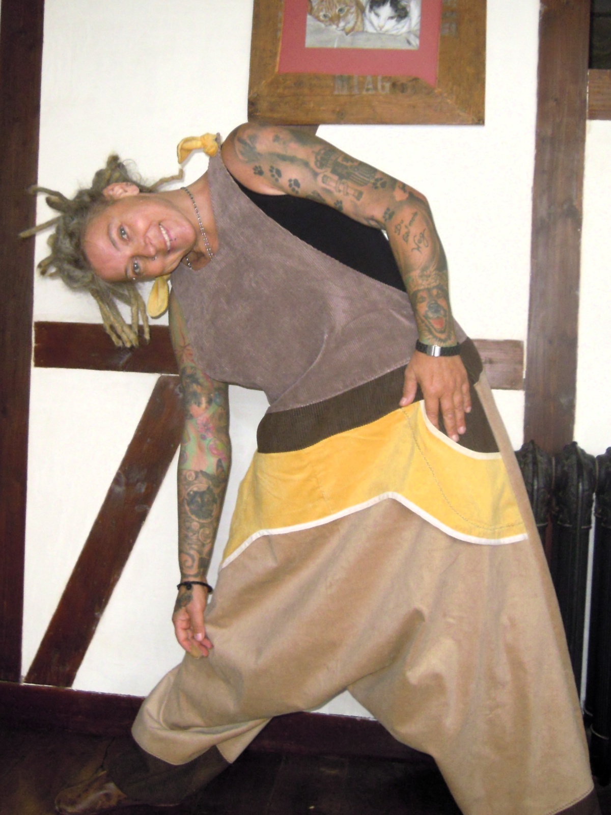 Jumpsuite Jumper Overall "Cord" im Haremslook Einheitsgröße Unisex