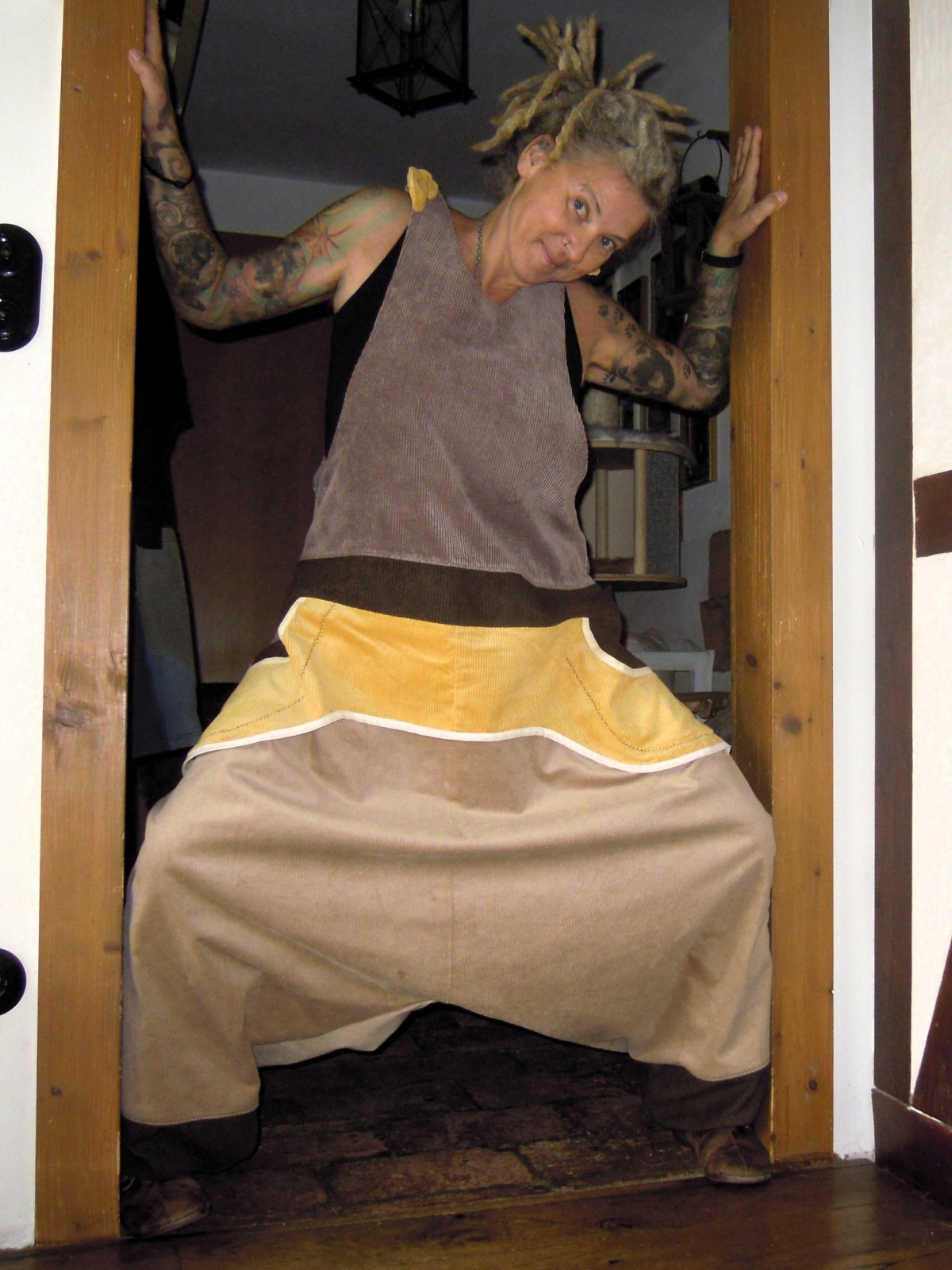 Jumpsuite Jumper Overall "Cord" im Haremslook Einheitsgröße Unisex