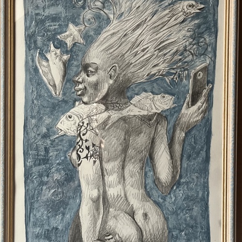 Frau in Blau - Carmelo Hijo