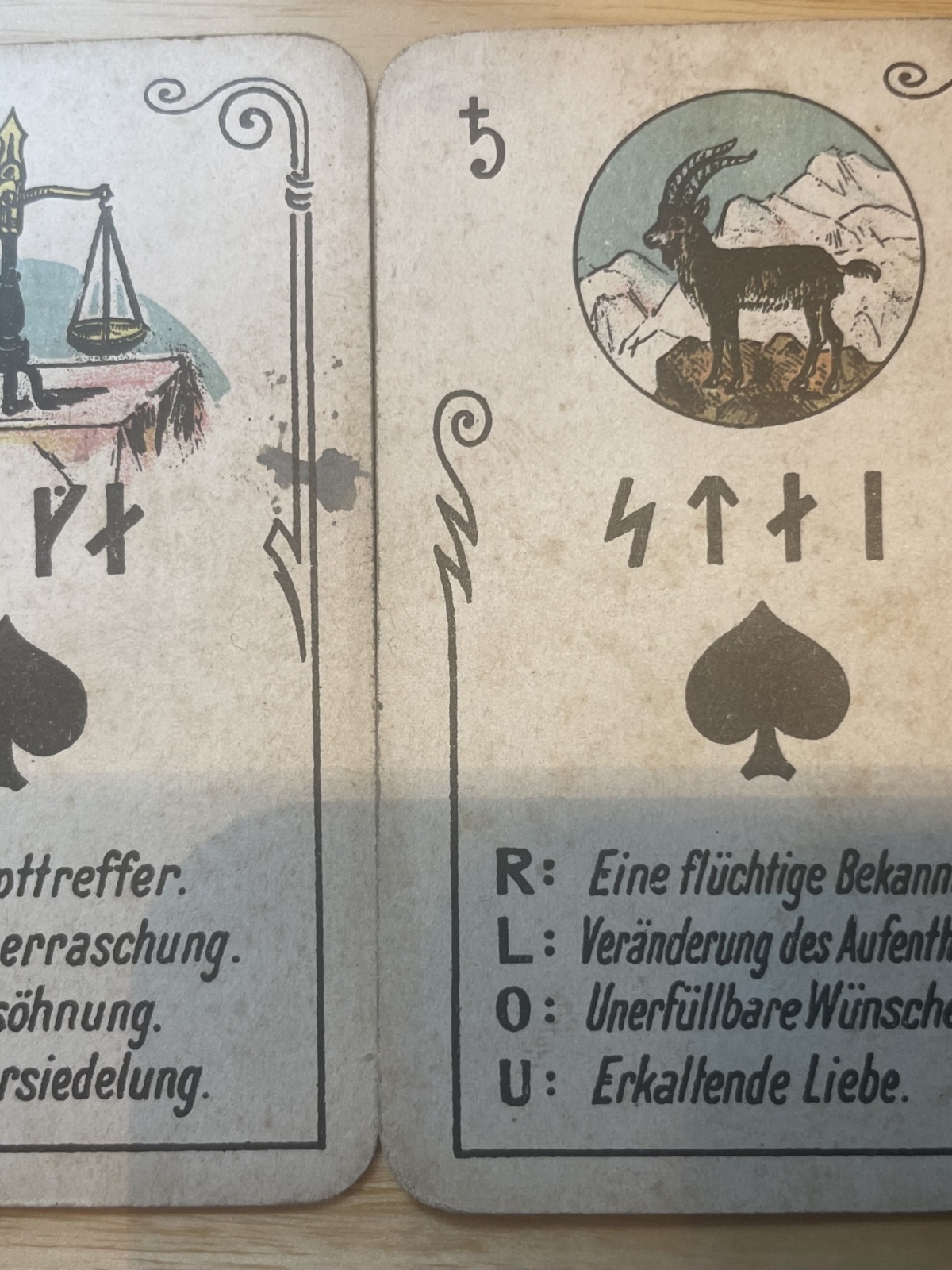 32 Stk. Wahrsagerkarten antik um 1900