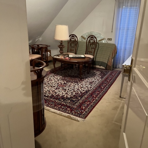 Esstisch mit Glasplatte - rund inkl. 6 Sessel (2)