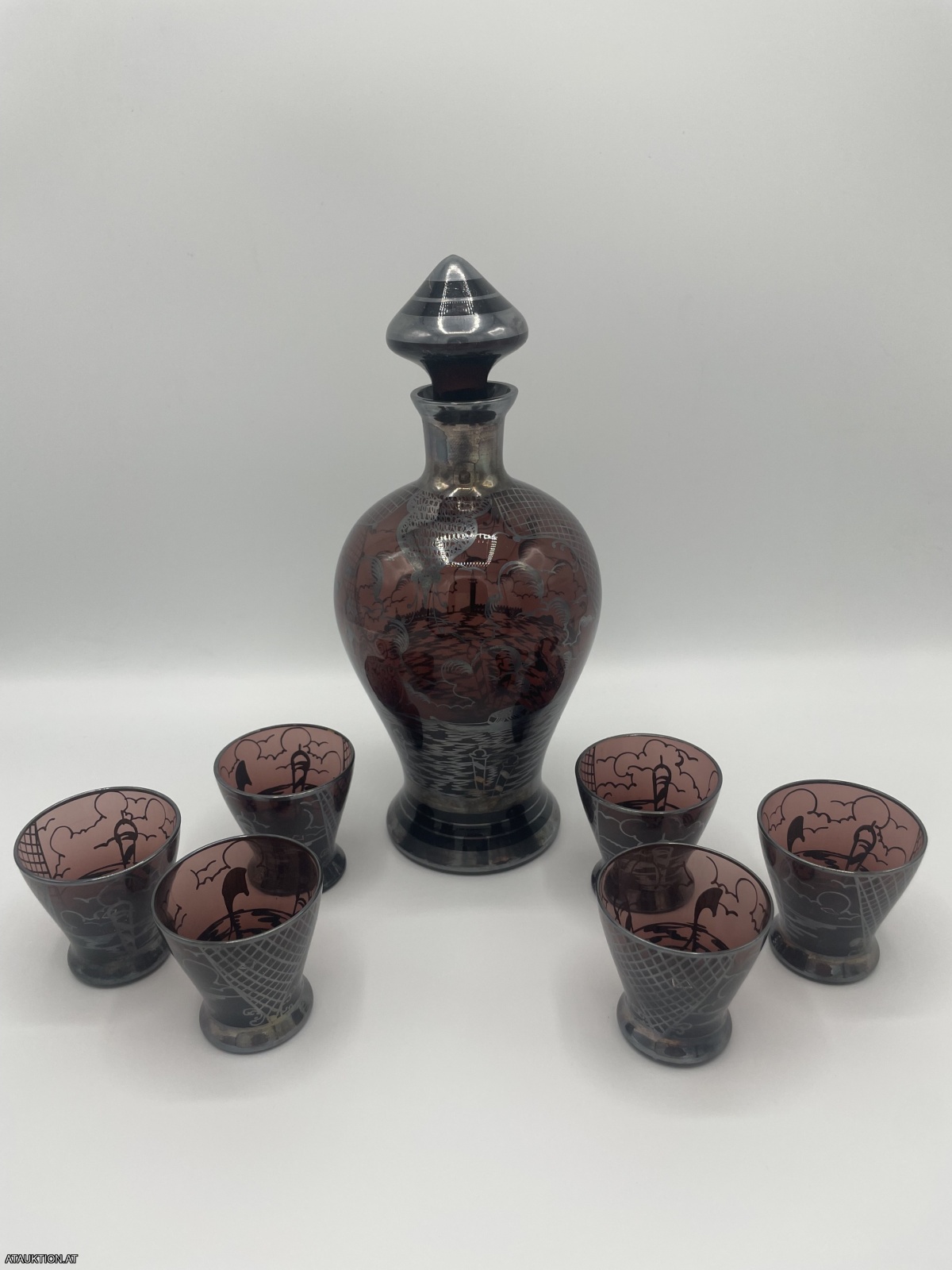 Wunderschönes Murano Set mit Karaffe und 6 Likörgläser