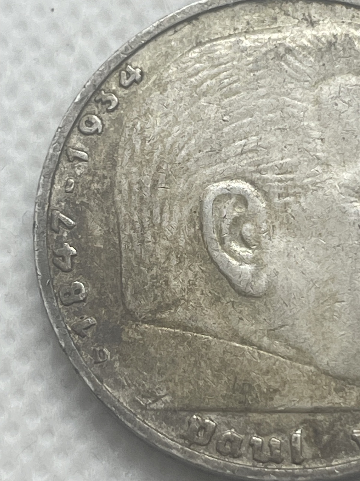 5 Reichsmark 1936 D, Silber, Hindenburg