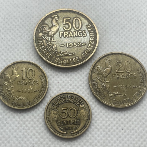 4 alte französische Münzen