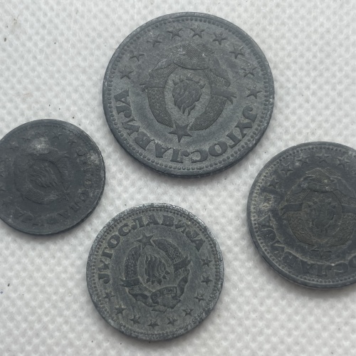4 alte jugoslawische Münzen von 1945 - Dinara