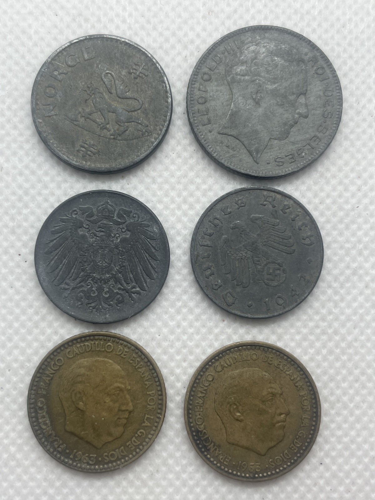 6 versch. alte Münzen 1921, 1942, 1955, 1963