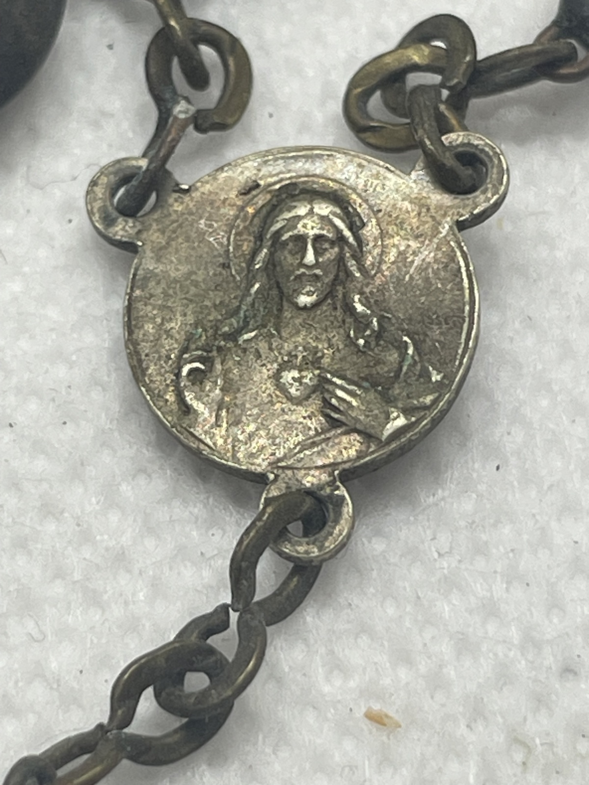 Antiker schwarzer französischer Rosenkranz