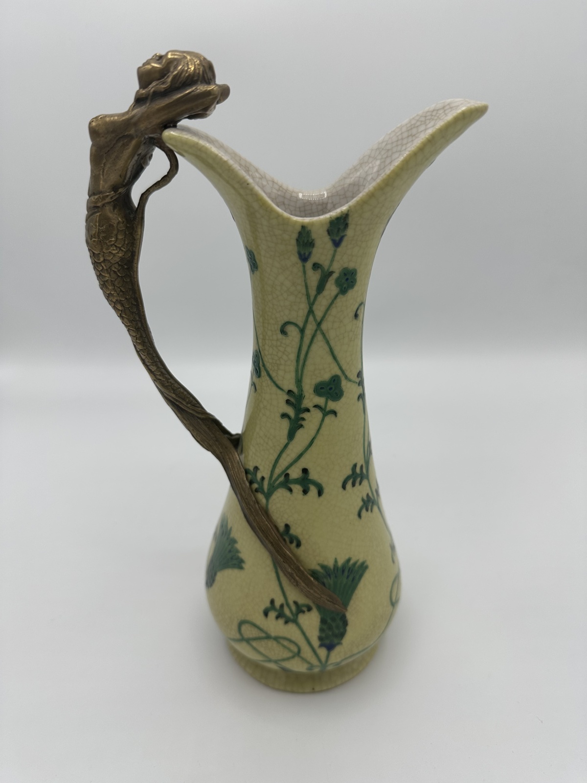 Art Deco Jugendstil Vase oder Karaffe mit Meerjungfrau