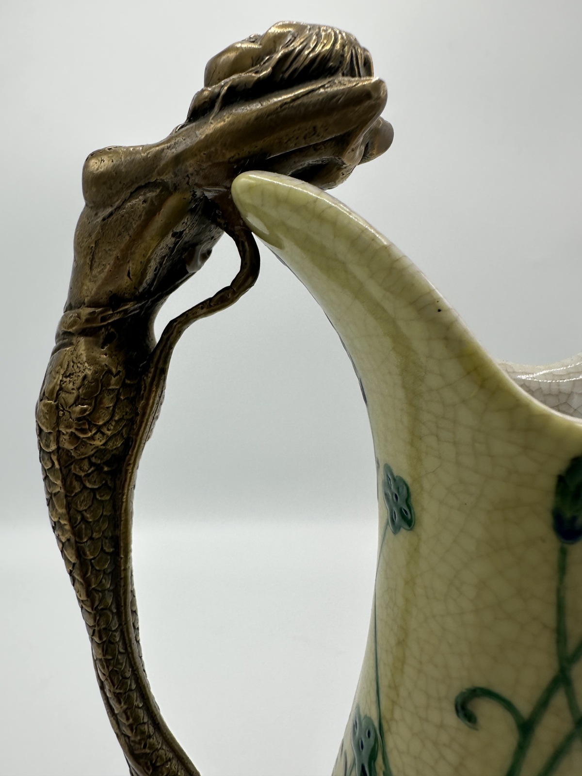 Art Deco Jugendstil Vase oder Karaffe mit Meerjungfrau