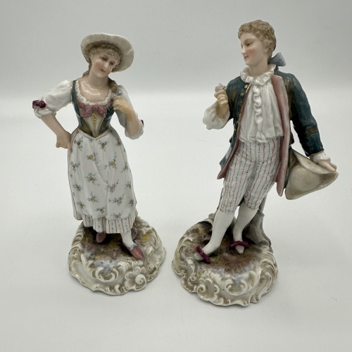 2 antike Porzellan-Figuren Rudolfstadt Volkstedt Triebner Türingen