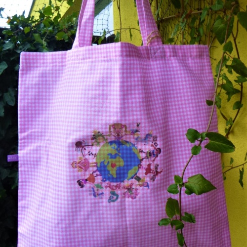 Einkaufstasche Stofftasche Nachhaltig Umweltschonend "Peace - Kinder des Freidens"