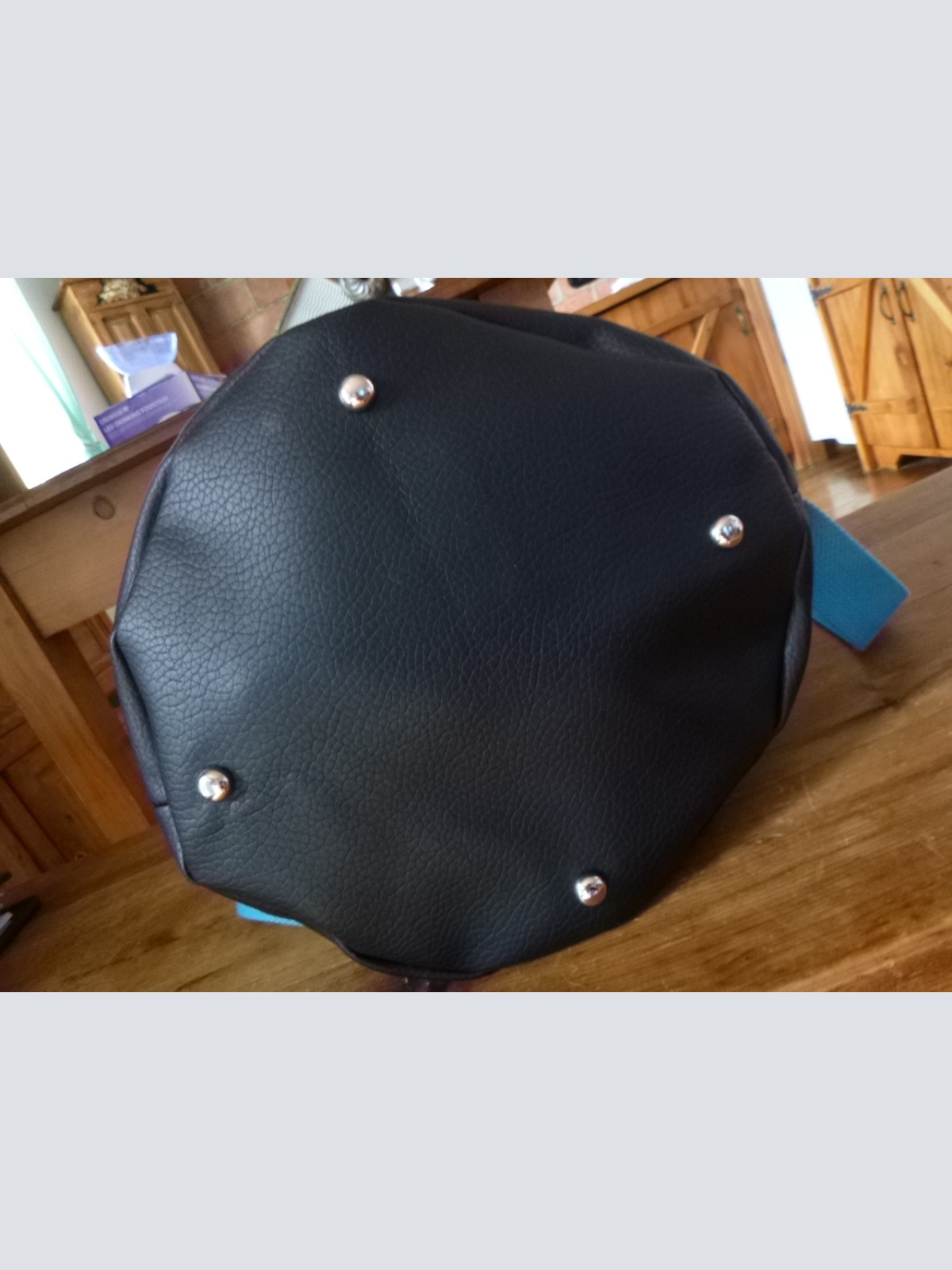 Seesack Rucksack schwarzes Kunstleder mit Schmetterlinge