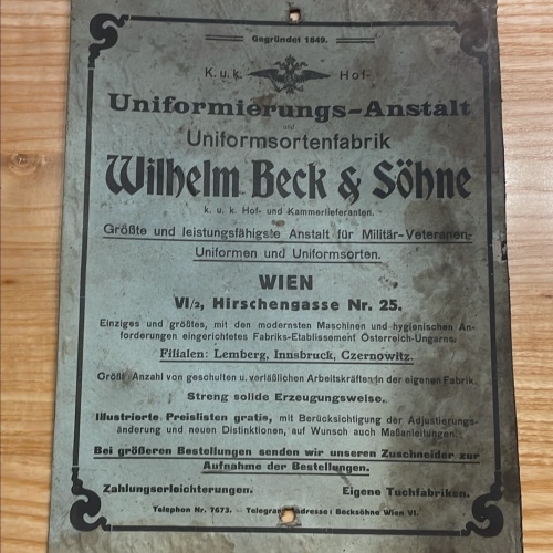 Werbe- und Informationsplakat der K.u.K. Zeit