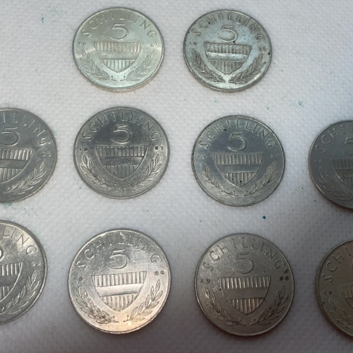 10 Stk. 5 Schilling Münzen