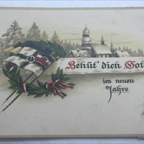 AK K.K.Neujahrskarte mit Zensurstempel 1918