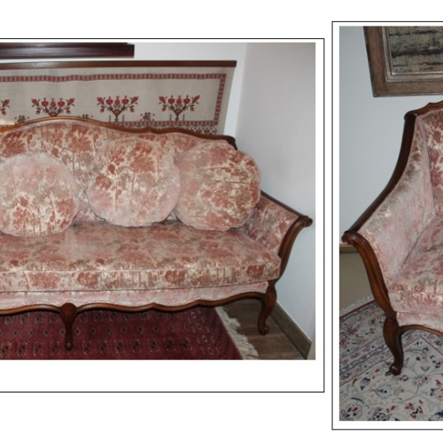 Schönes 3er Sofa und Fauteuil (15,17)