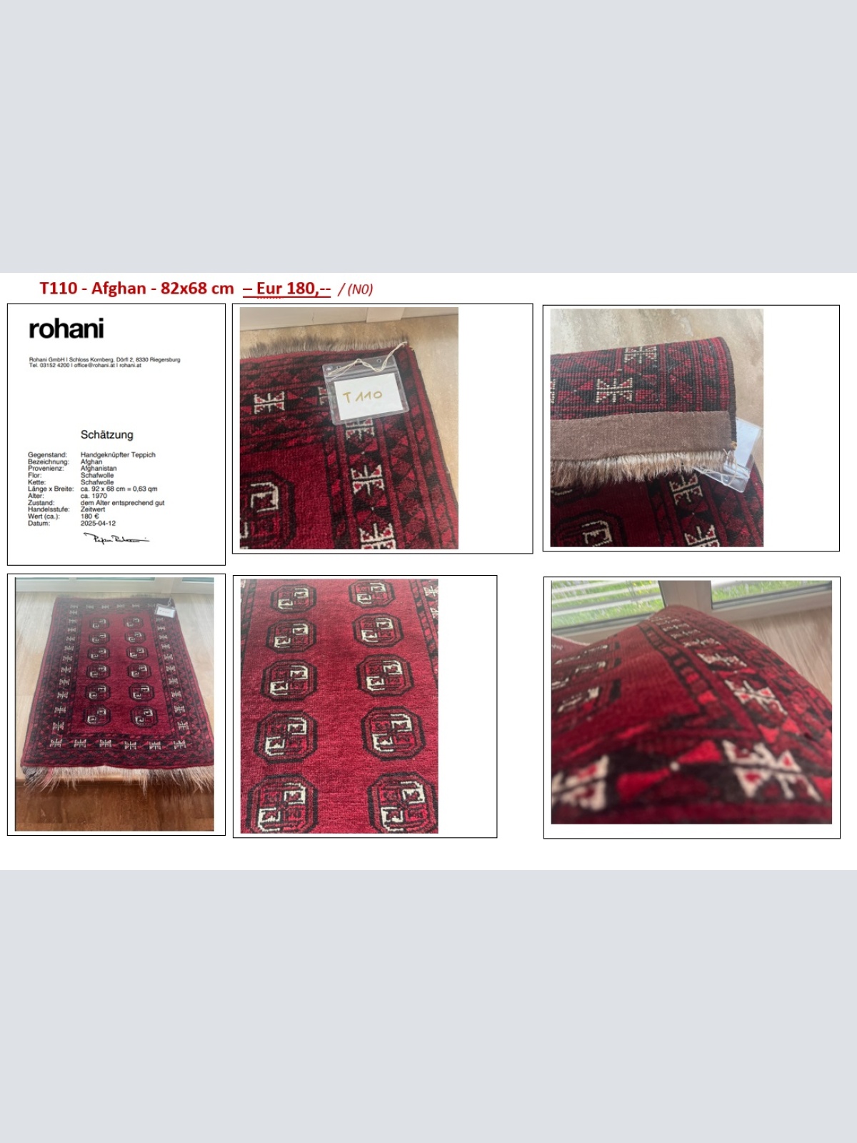 T110 - Afghan - 82x68 cm – Eur 180,-- / (N0)