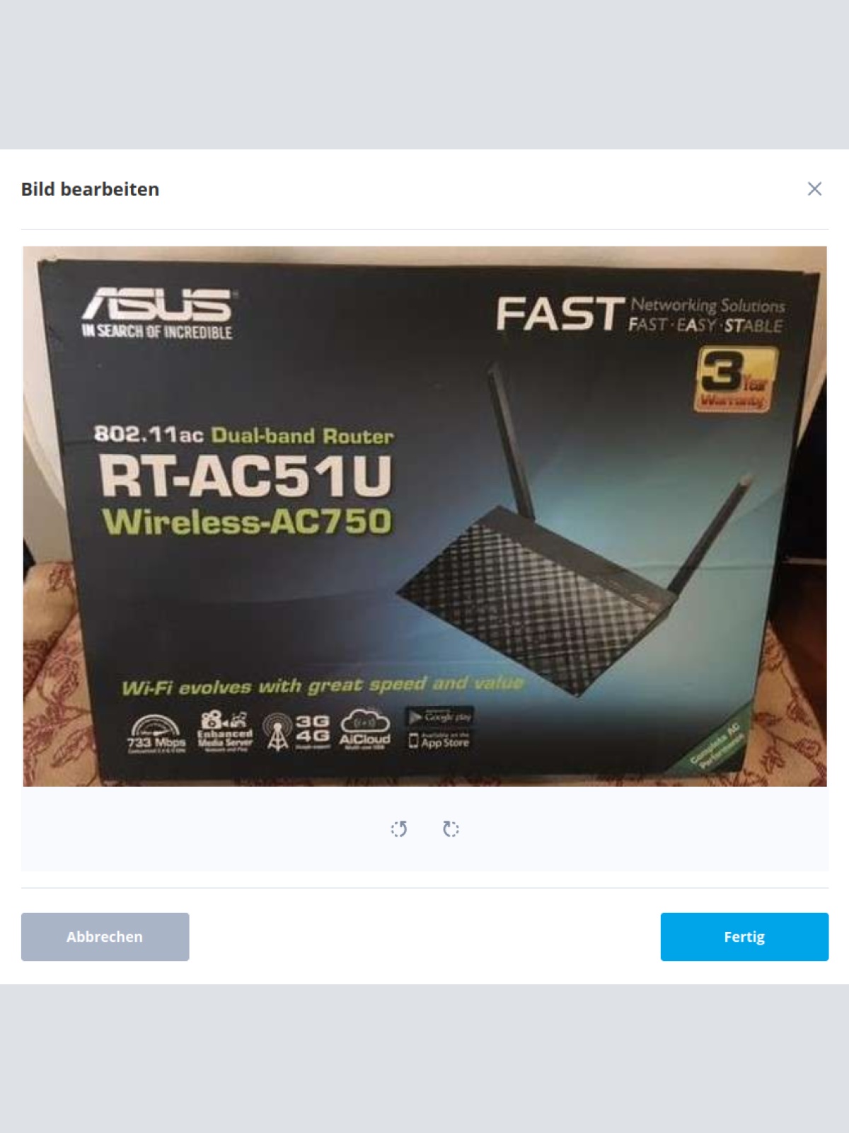 Asus Router AC-750 Wireless Fast 2.4-5GHz NP149.-