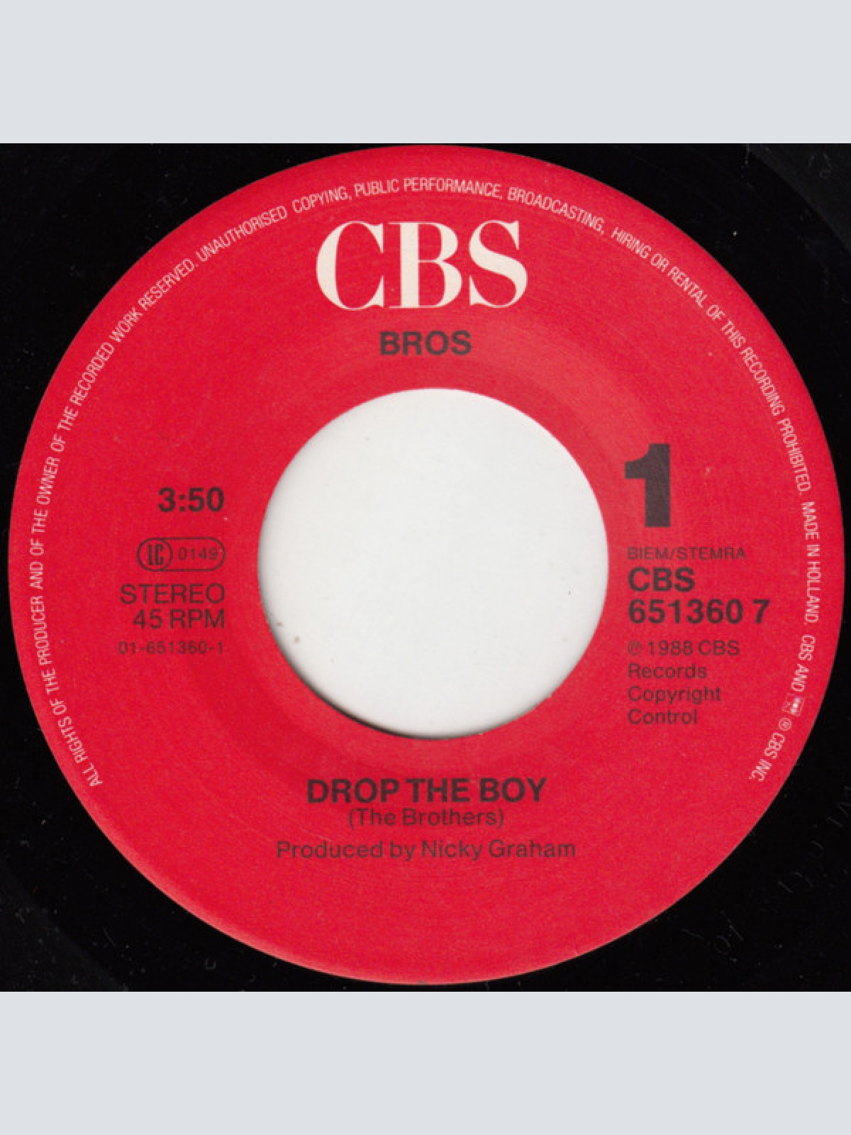 Vinyl / Bros - Drop The Boy