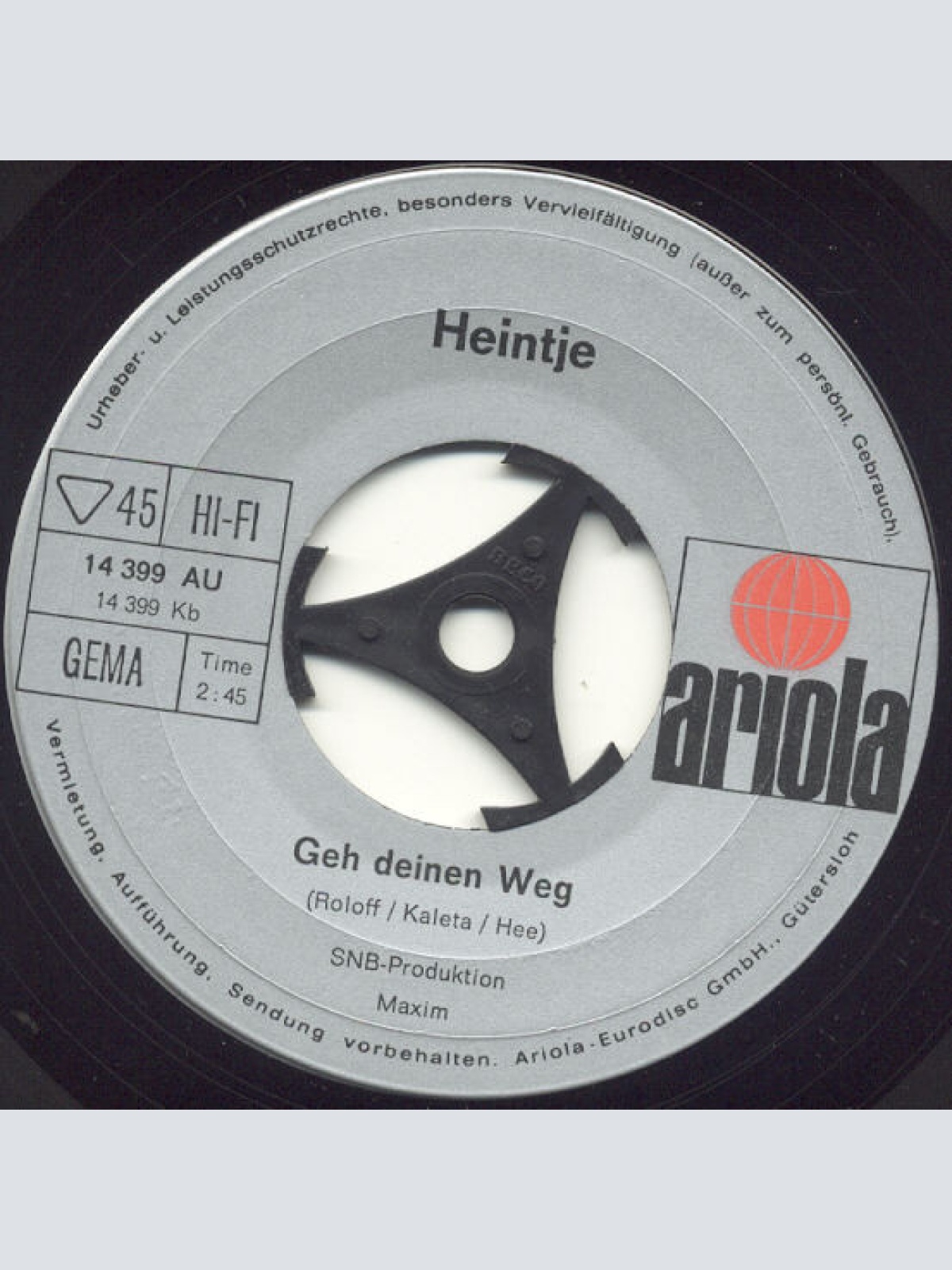 Vinyl / Heintje - Scheiden Tut So Weh / Geh Deinen Weg