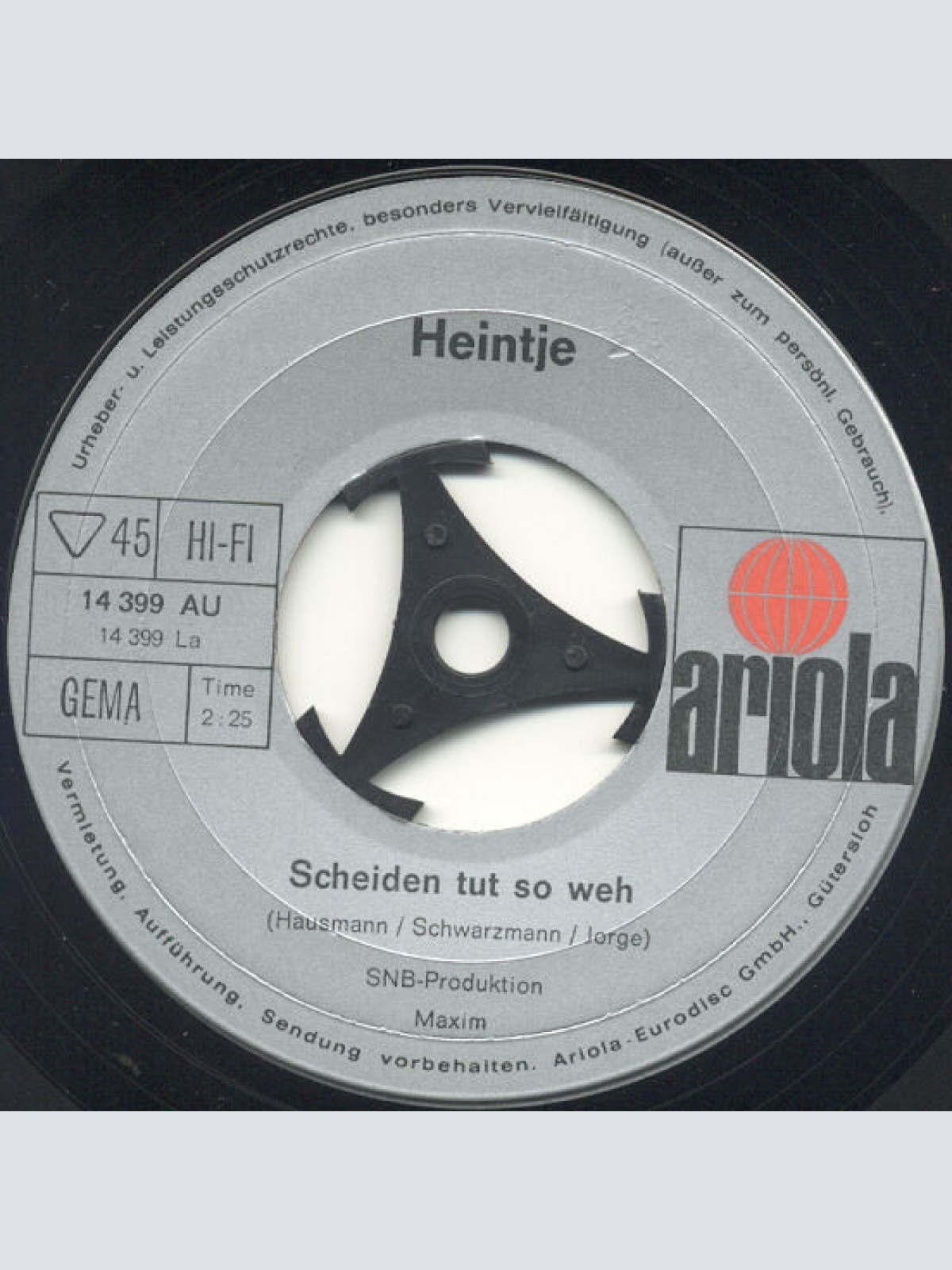 Vinyl / Heintje - Scheiden Tut So Weh / Geh Deinen Weg