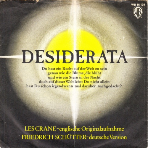 Vinyl / Les Crane / Friedrich Schütter - Desiderata