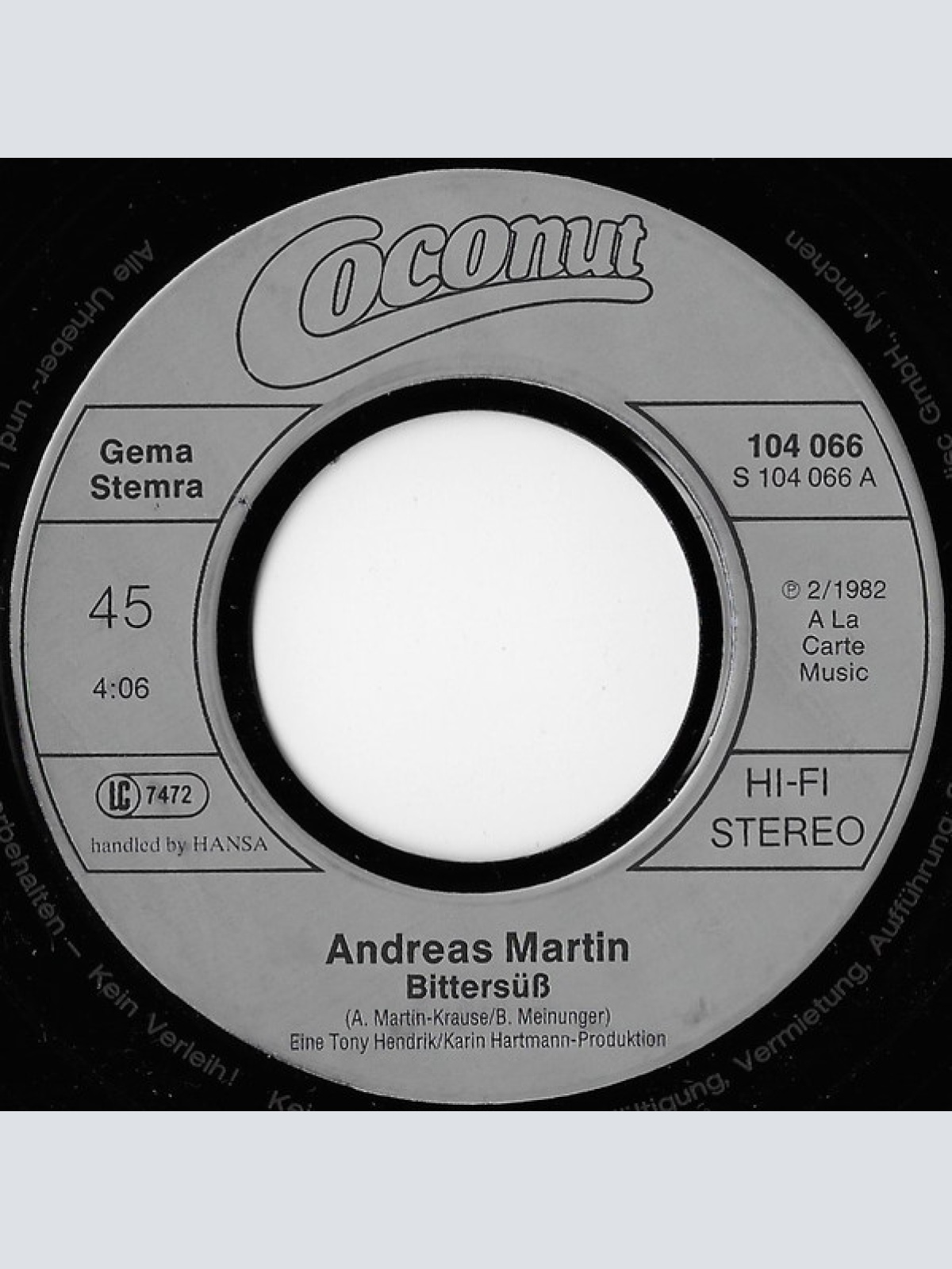 Vinyl / Andreas Martin (2) - Bittersüß