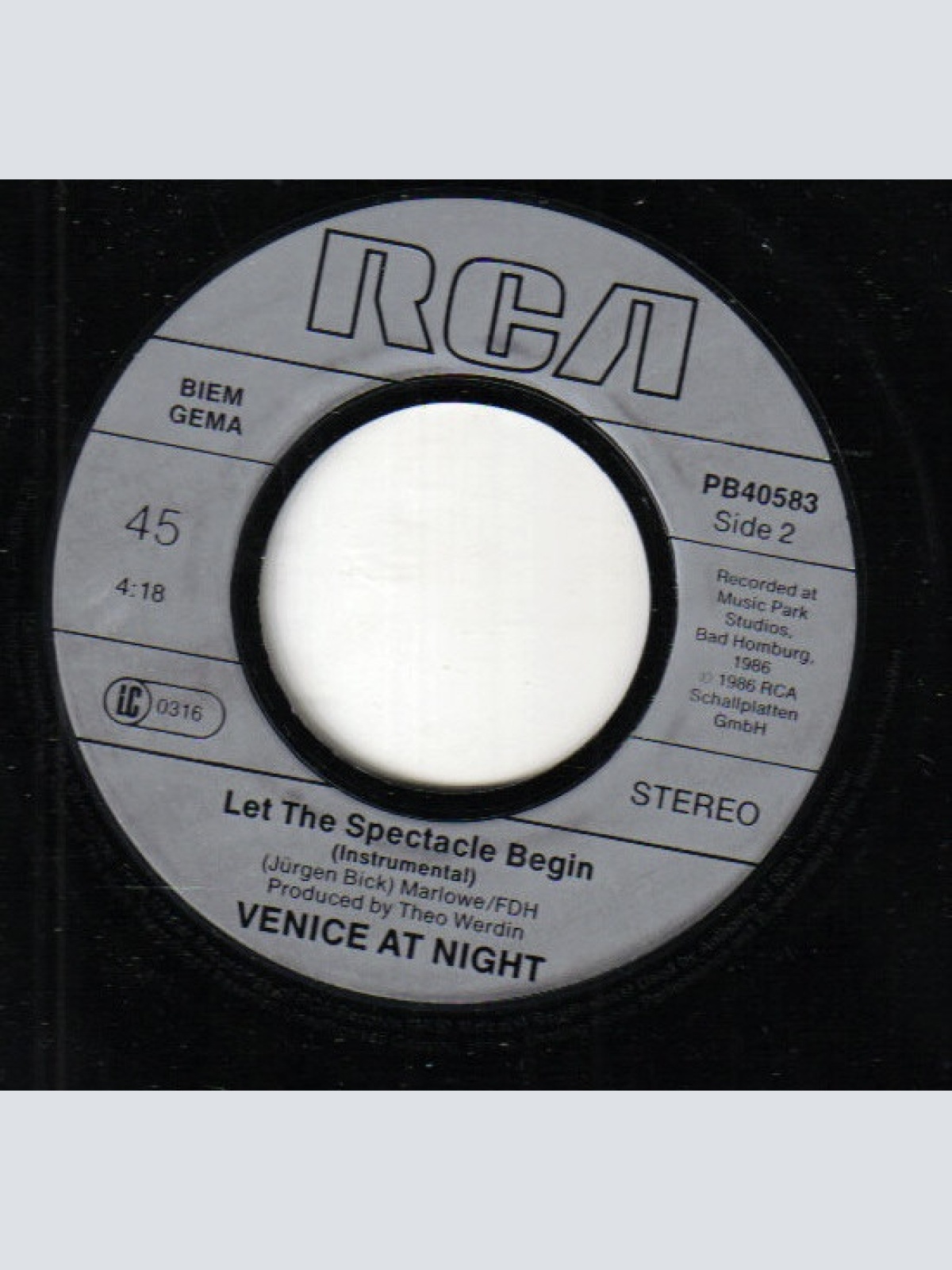 Vinyl / Venice At Night - Let The Spectacle Begin