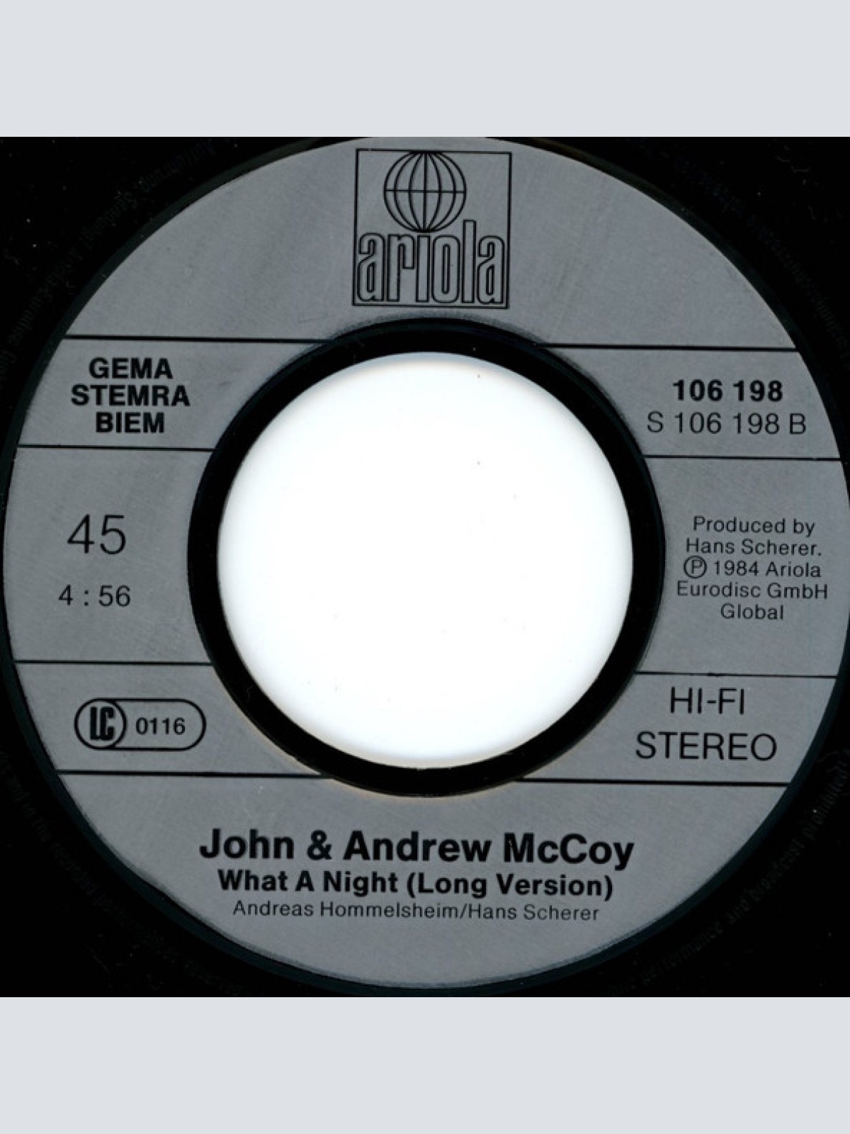 Vinyl / John & Andrew McCoy - What A Night