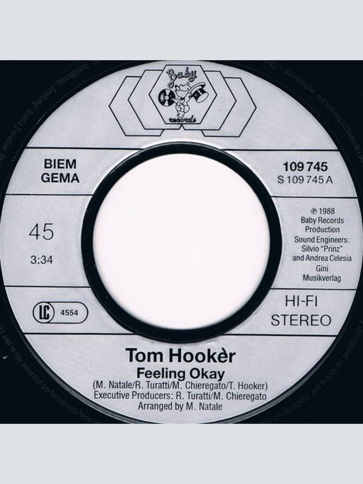 Vinyl / Tom Hooker - Feeling Okay