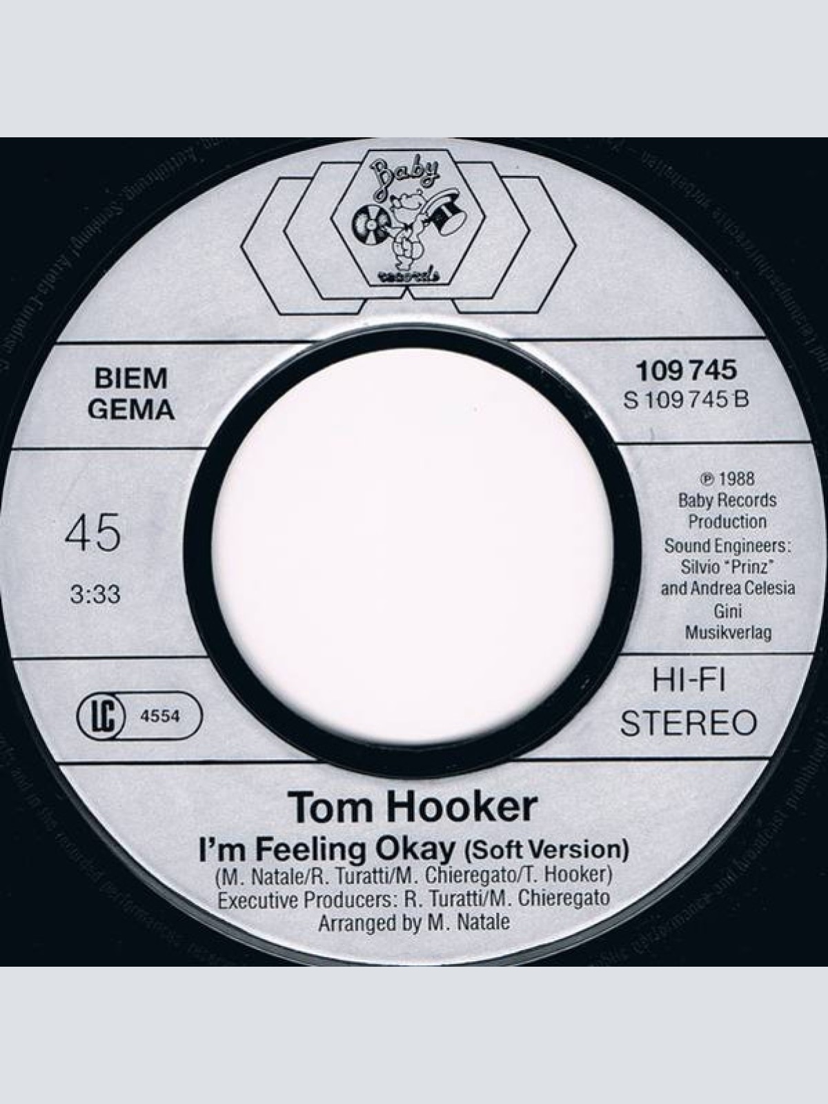 Vinyl / Tom Hooker - Feeling Okay