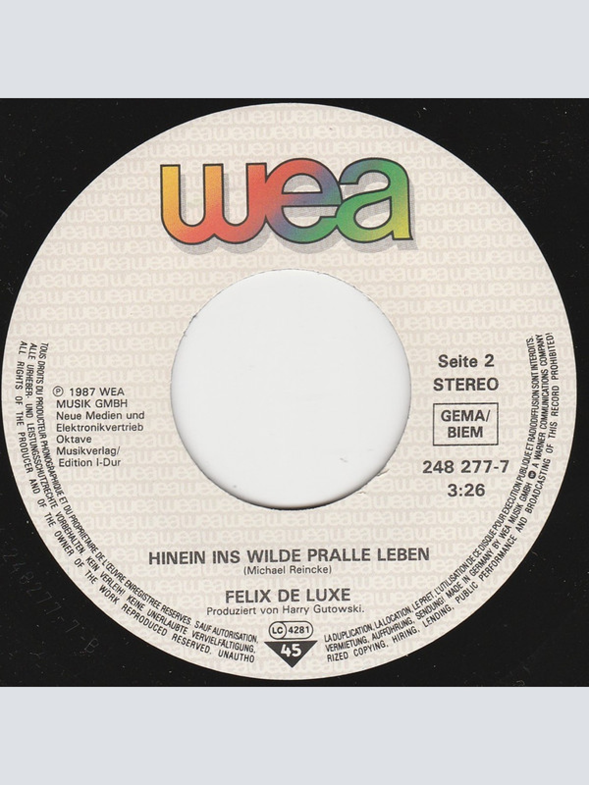 Vinyl / Felix De Luxe - So Weit So Gut