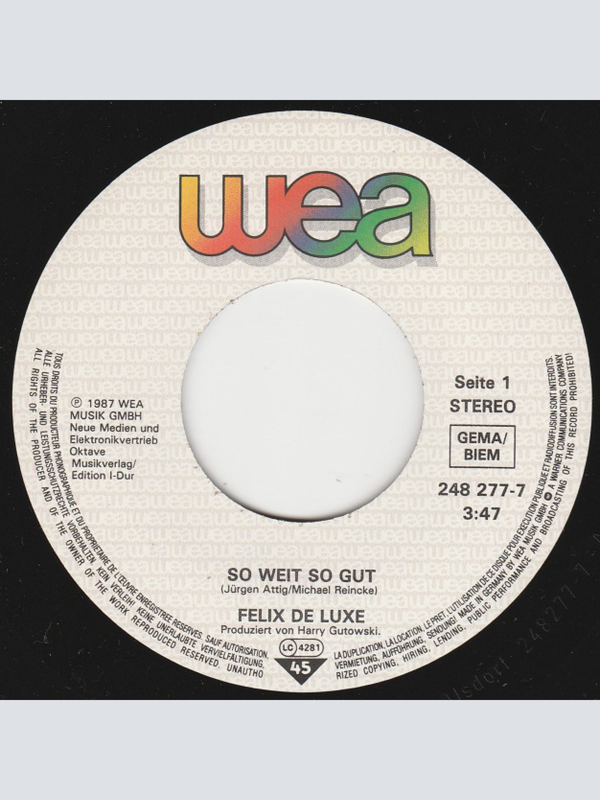 Vinyl / Felix De Luxe - So Weit So Gut