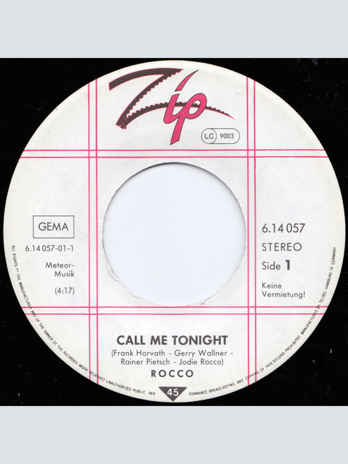 Vinyl / Rocco* - Call Me Tonight