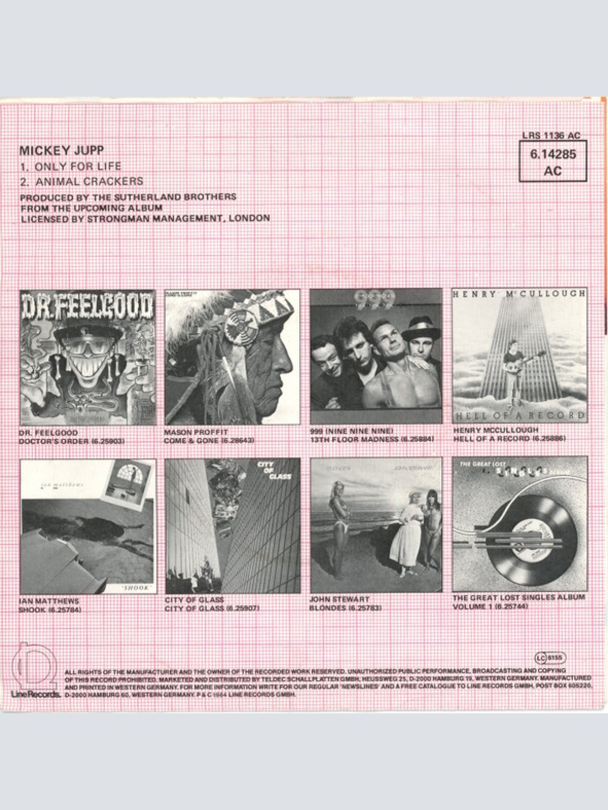 Vinyl / Mickey Jupp - Only For Life