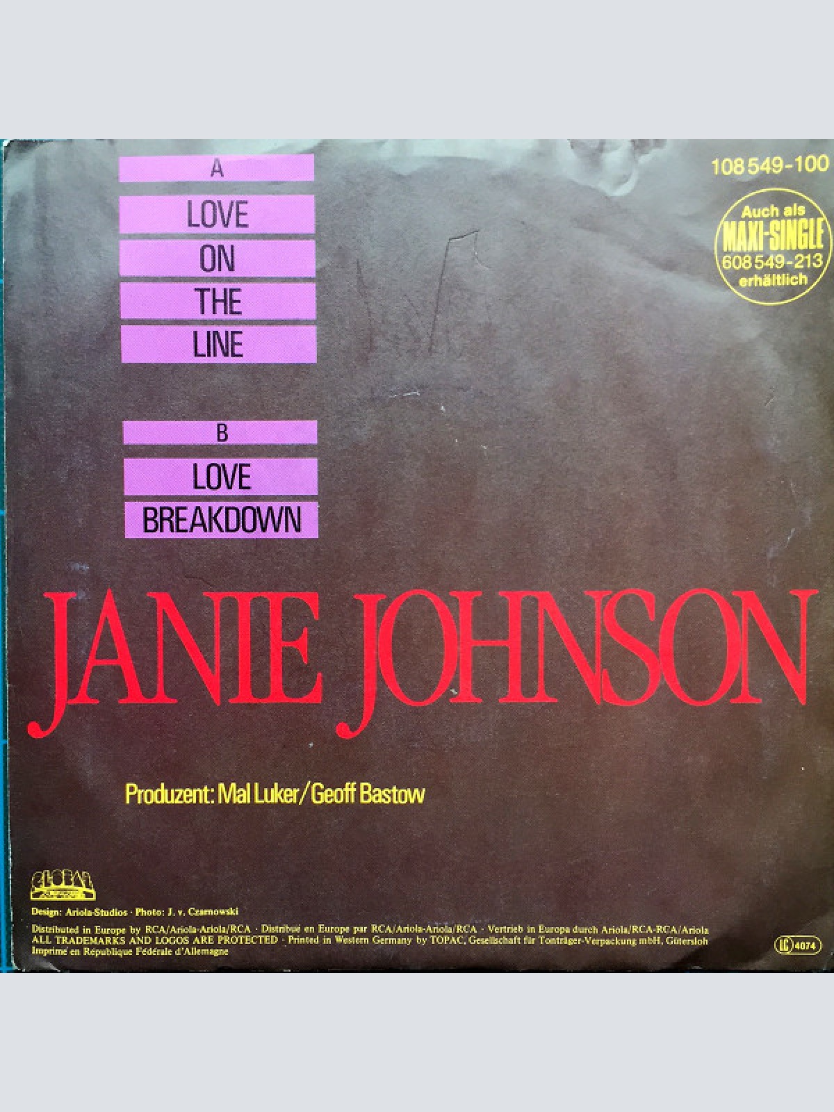 Vinyl / Janie Johnson - Love On The Line