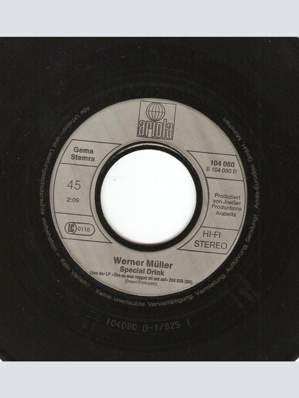 Vinyl / Werner Müller (2) - Üba Sowas Reggae Mi Net Auf