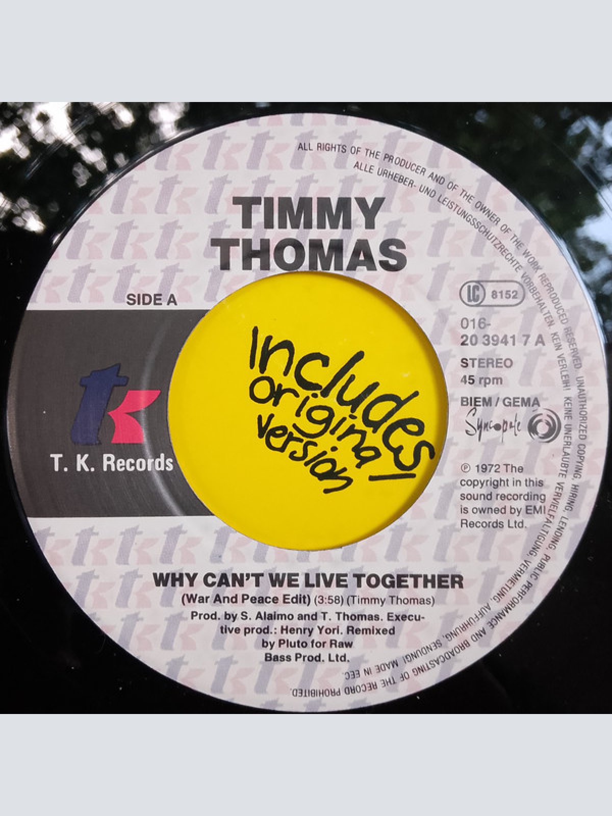 Vinyl / Timmy Thomas - Why Can't We Live Together? (1990 Remix)