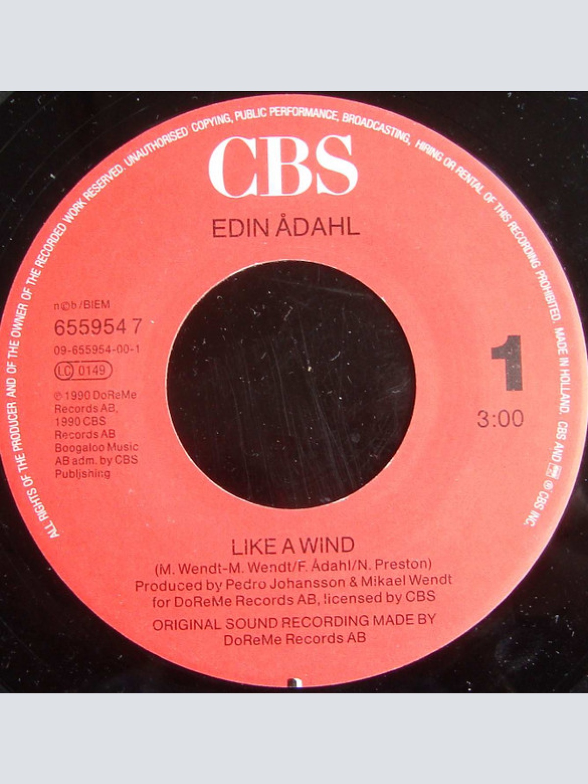 Vinyl / Edin • Ådahl* - Like A Wind