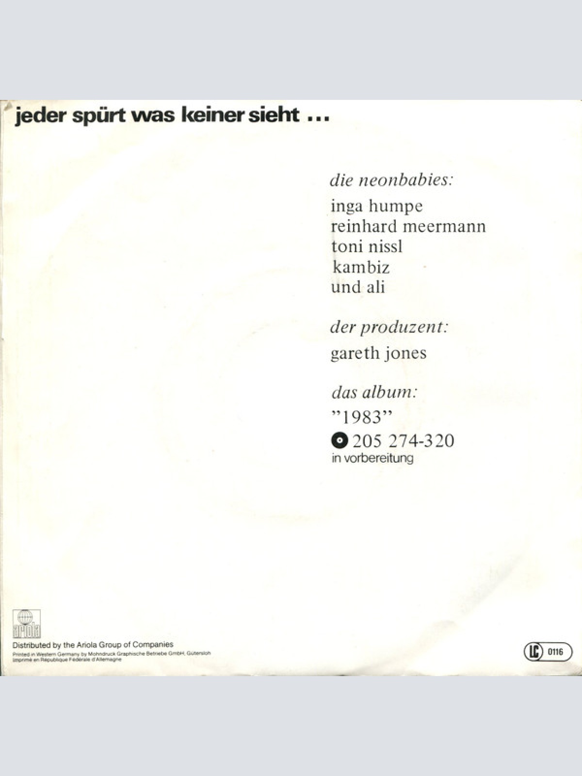 Vinyl / Neonbabies - Horizont Ohne Ende / Engel