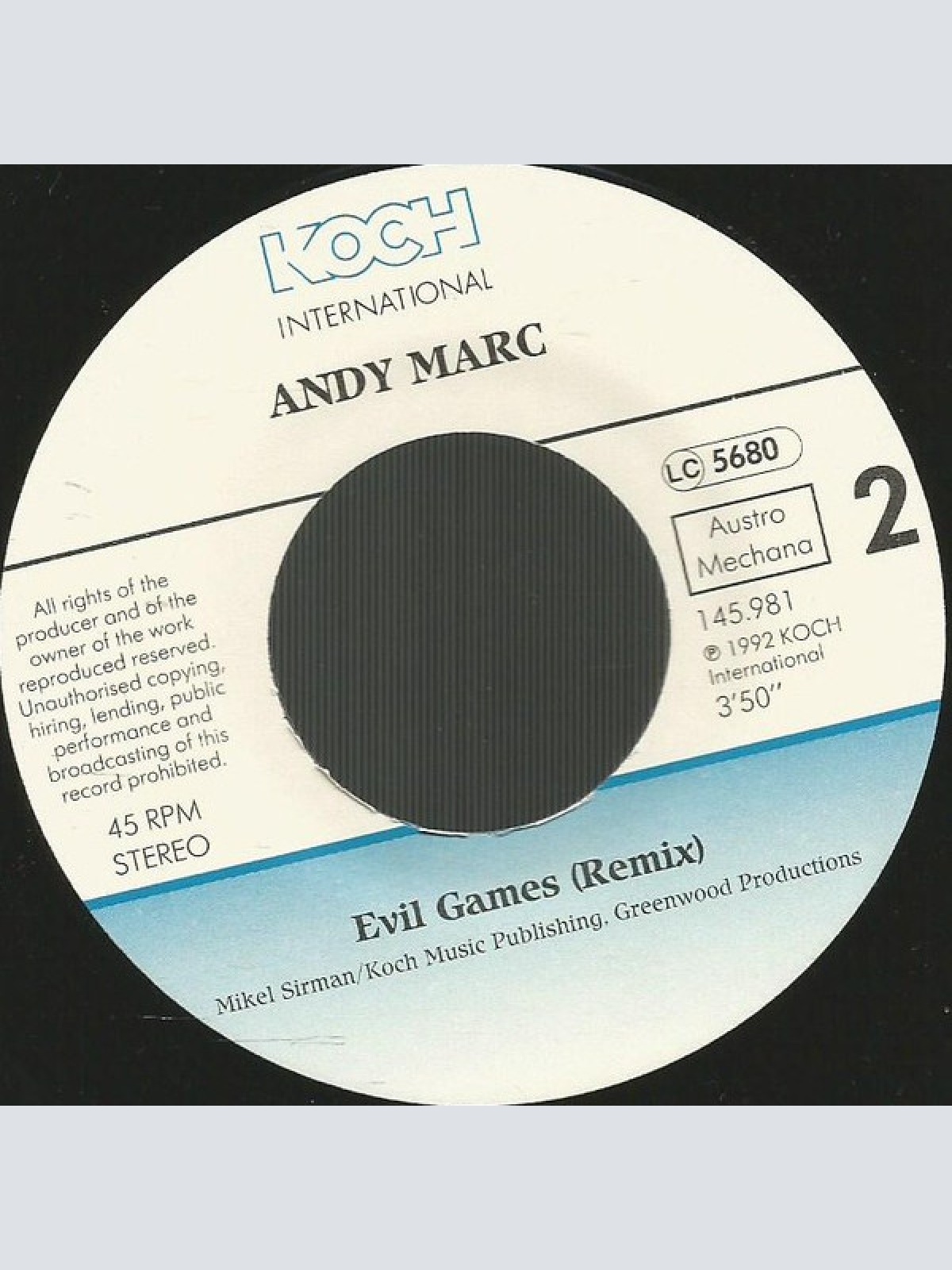 Vinyl / Andy Marc - Evil Games