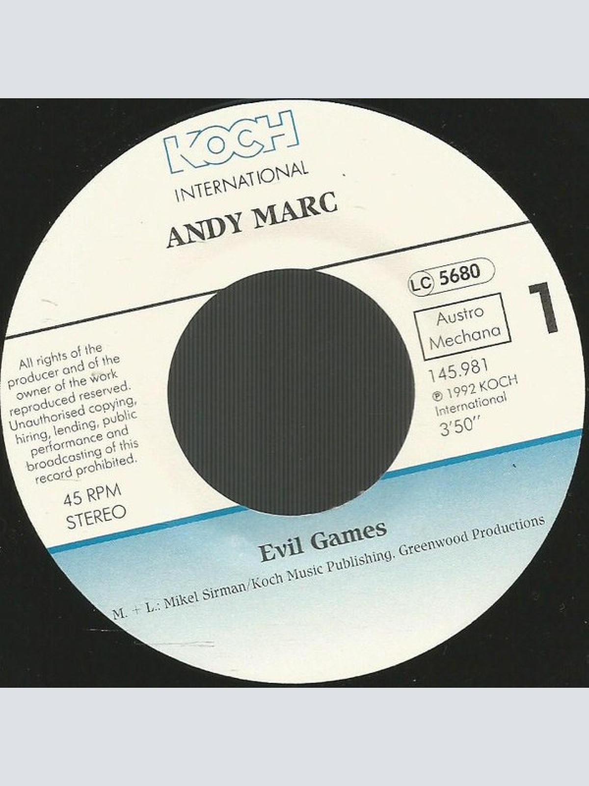 Vinyl / Andy Marc - Evil Games