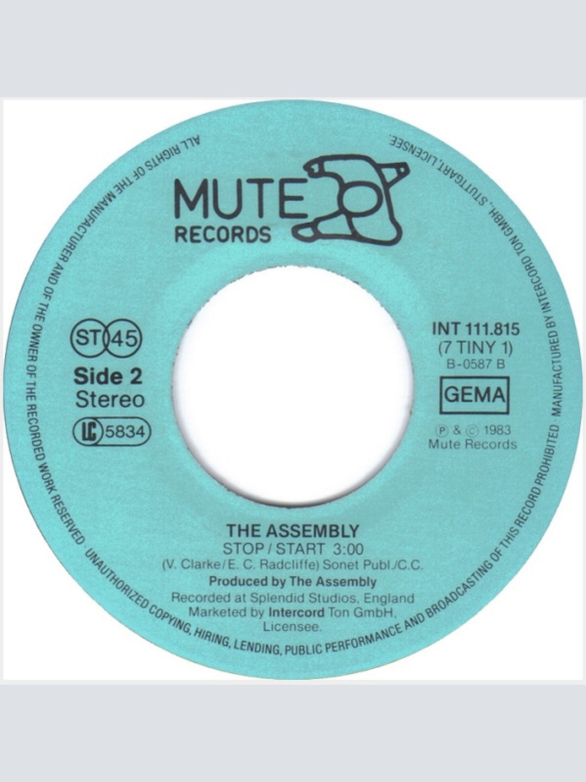 Vinyl / The Assembly - Never Never