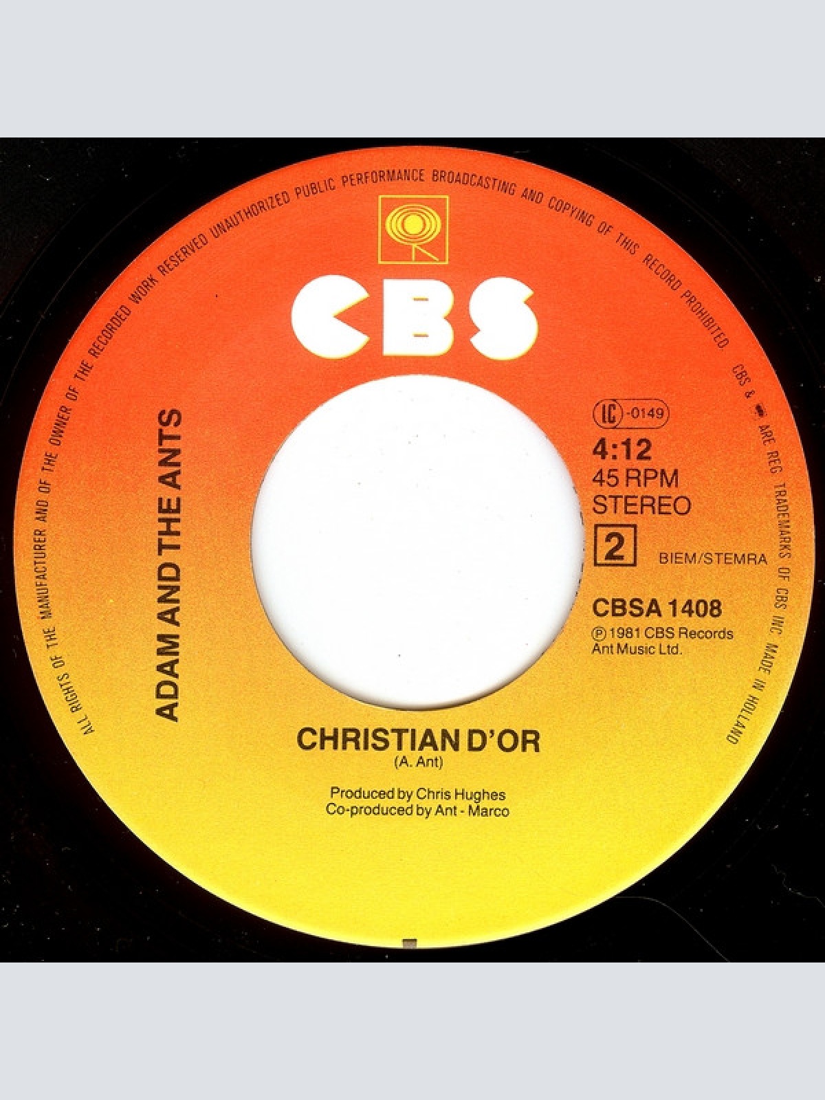 Vinyl / Adam And The Ants - Prince Charming