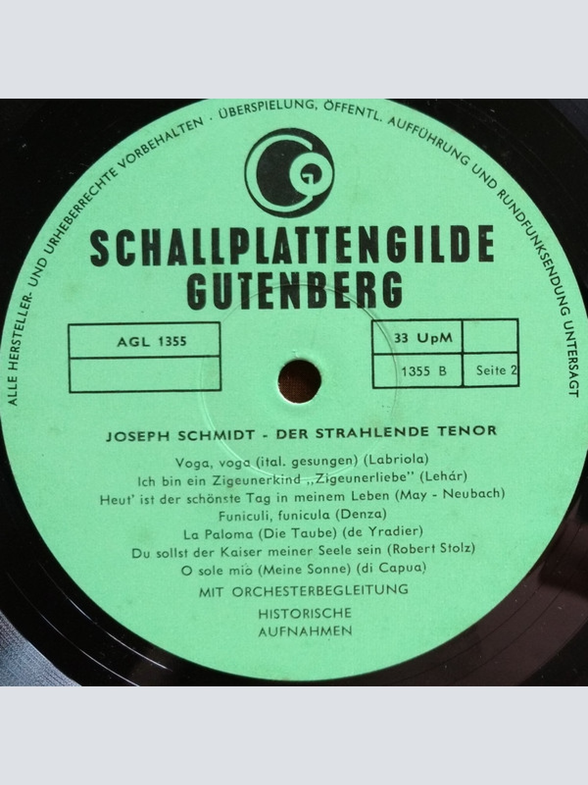 Vinyl / Joseph Schmidt - Der Strahlende Tenor