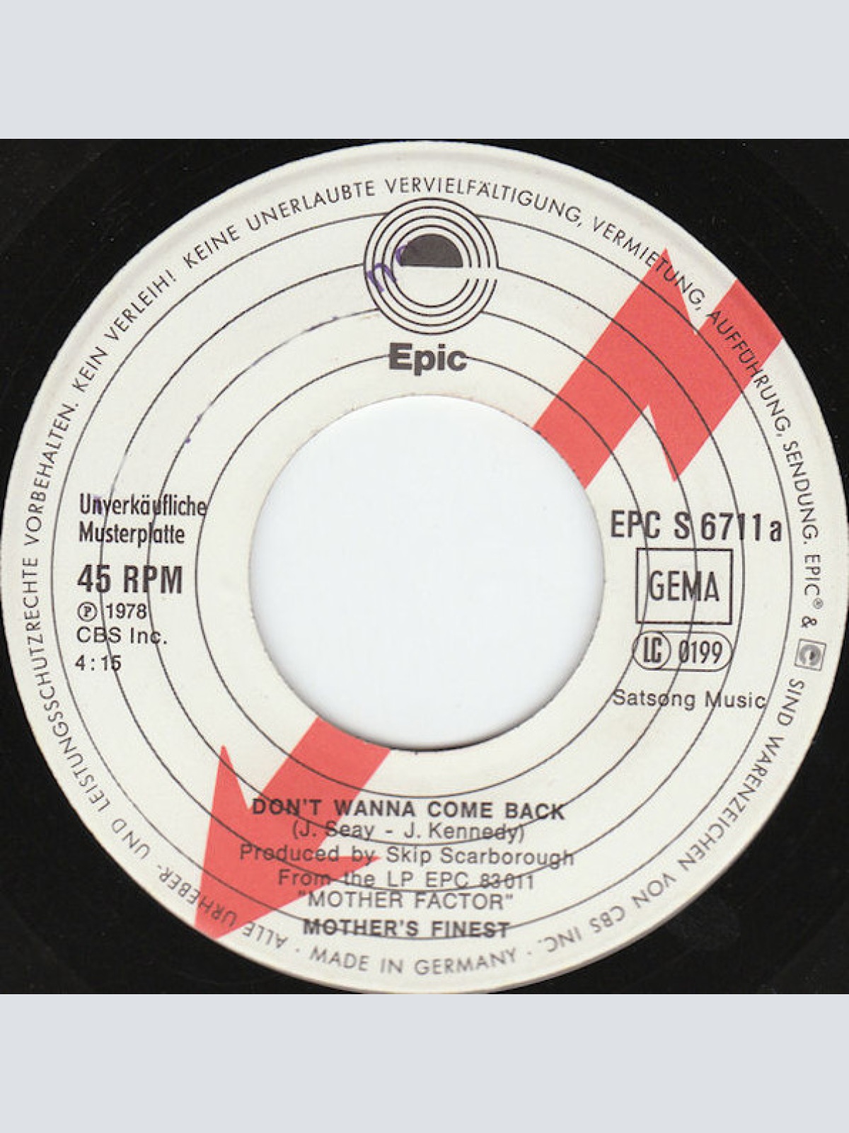 Vinyl / Mother's Finest - Don't Wanna Come Back