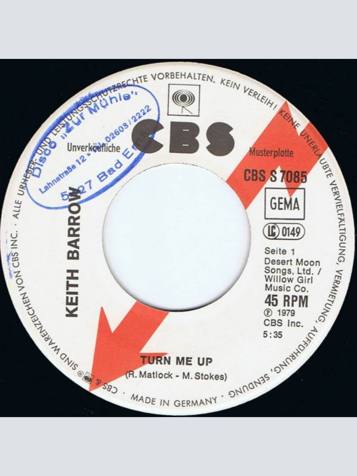 Vinyl / Keith Barrow - Turn Me Up